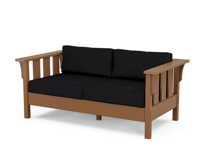 Martha Stewart by POLYWOOD® Acadia Deep Seating Loveseat in Teak / Midnight Linen