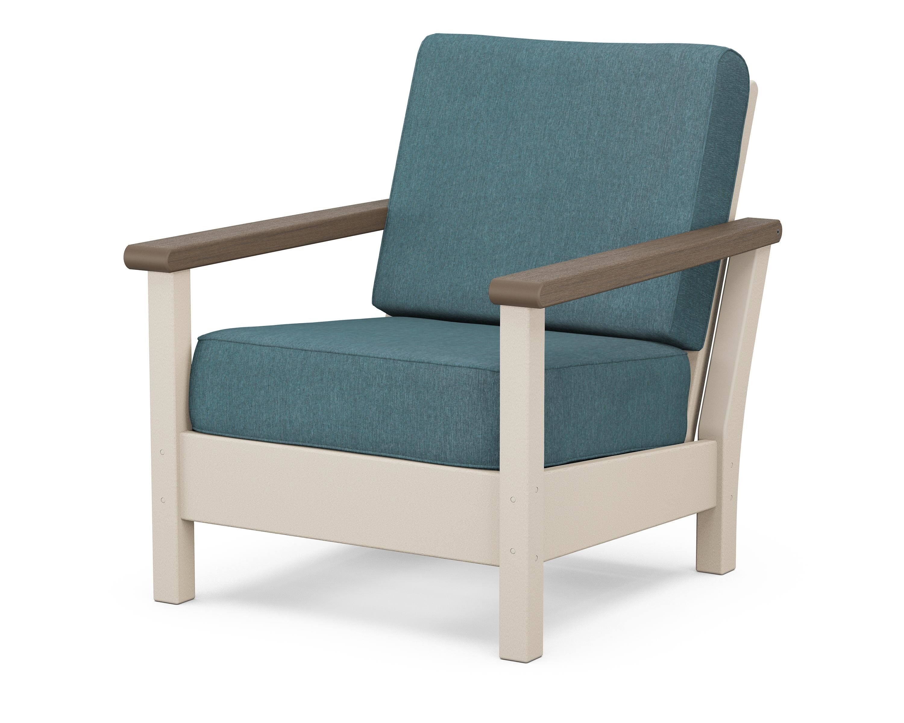POLYWOOD® Harbour Deep Seating Chair in Sand / Kona / Ocean Teal