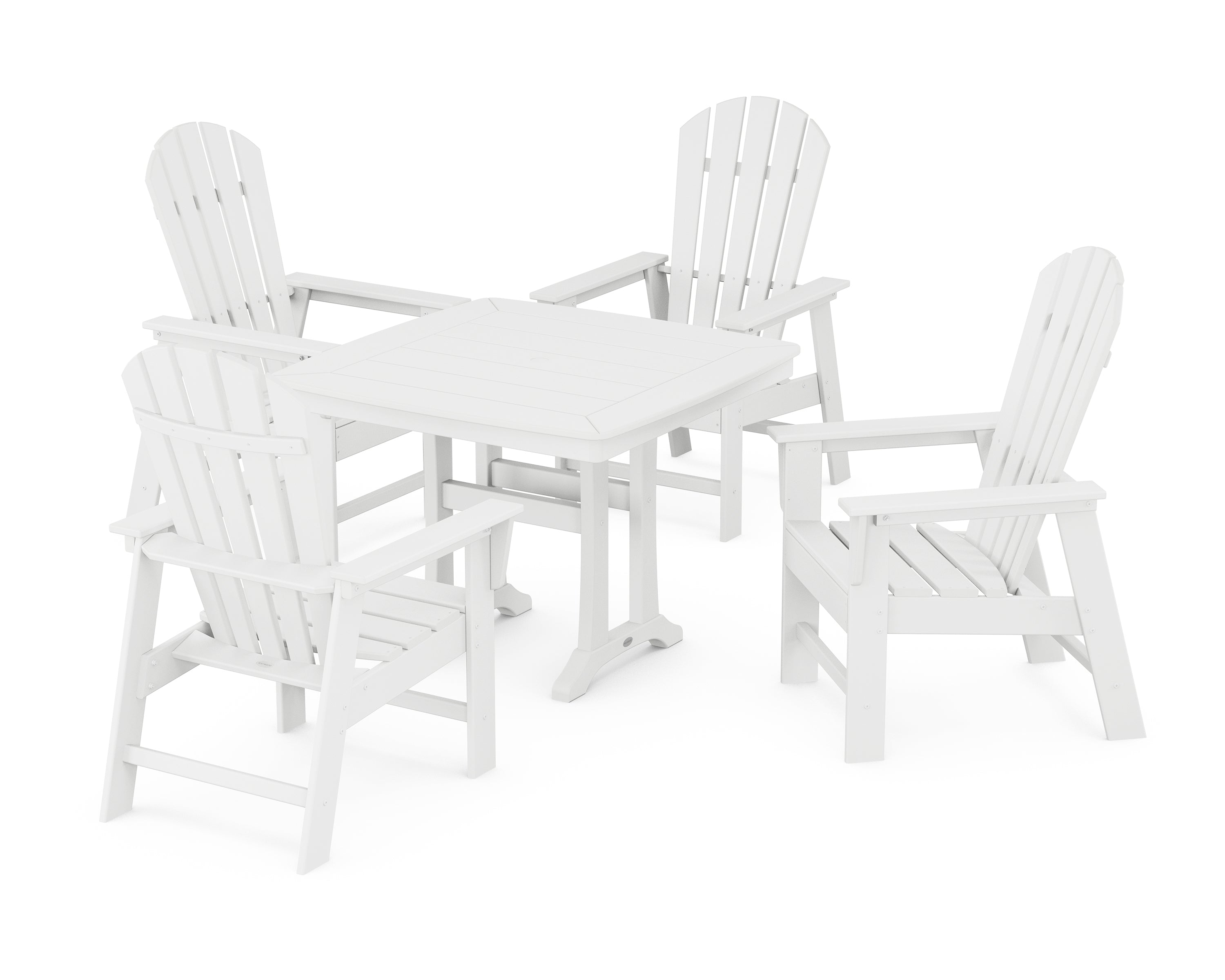 POLYWOOD® South Beach 5-Piece Dining Set with Trestle Legs in White