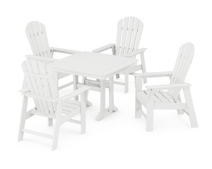 POLYWOOD® South Beach 5-Piece Dining Set with Trestle Legs in White