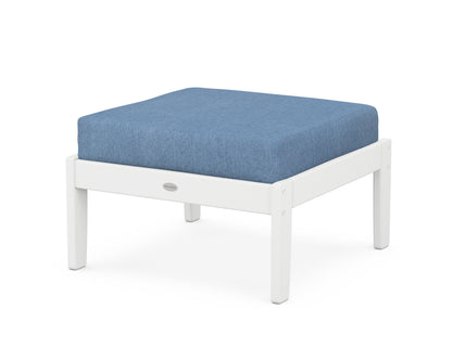 POLYWOOD® Braxton Deep Seating Ottoman in White / Sky Blue