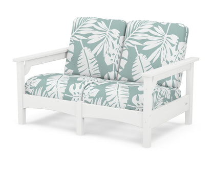POLYWOOD® Club Loveseat in White / Leaf Glacier Spa