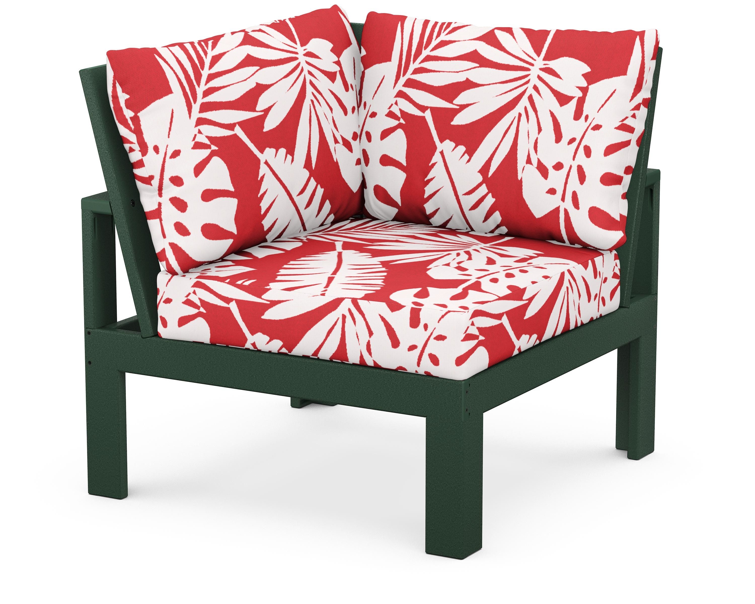Unbranded Modular Corner Chair in Green / Leaf Crimson