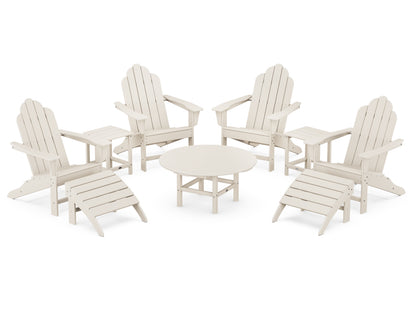 POLYWOOD® Long Island Adirondack 9-Piece Conversation Group in Sand
