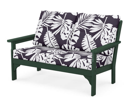 POLYWOOD® Vineyard Deep Seating Loveseat in Green / Leaf Navy