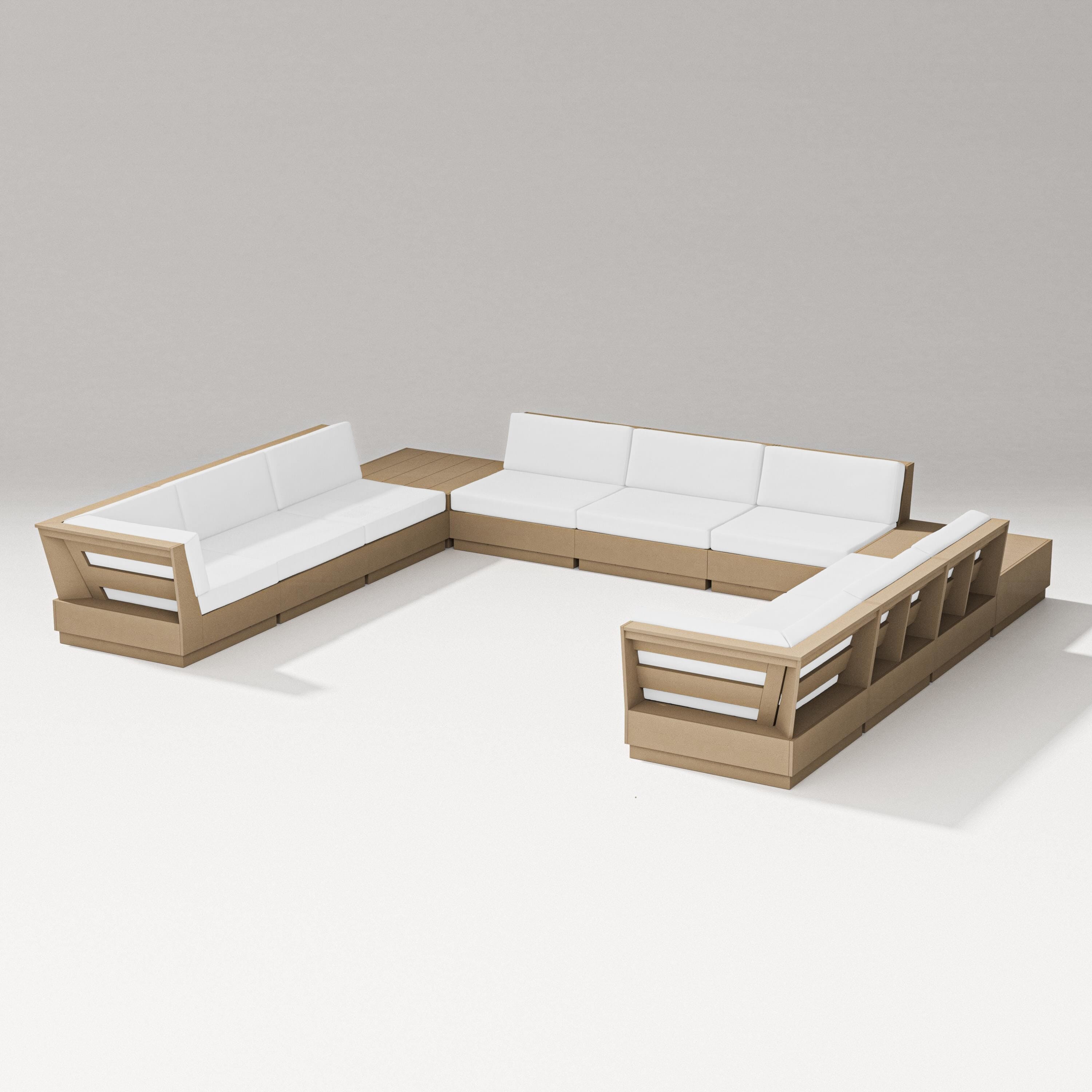 PW Designer Series Elevate 11-Piece U-Shaped Sofa Sectional in Vintage Sahara / Natural