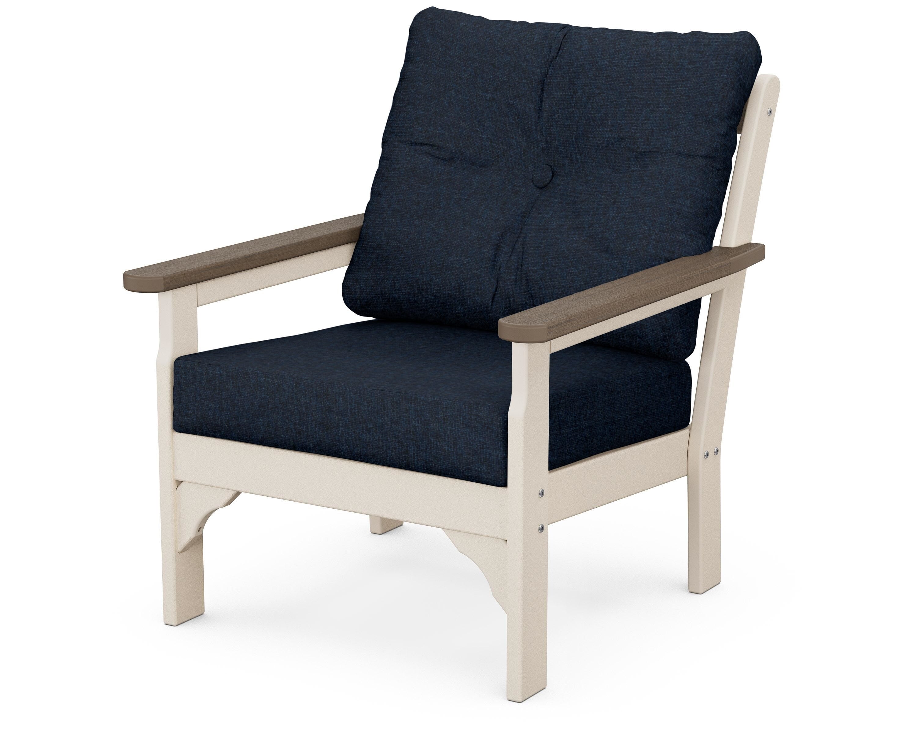 POLYWOOD® Vineyard Deep Seating Chair in Sand / Kona / Marine Indigo