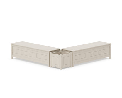 Country Living 60" Country Living L- Shaped Planter Storage Bench Set in Sand