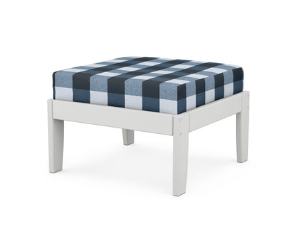 Unbranded Modular Ottoman - Classic in White / Buffalo Plaid Marine Indigo