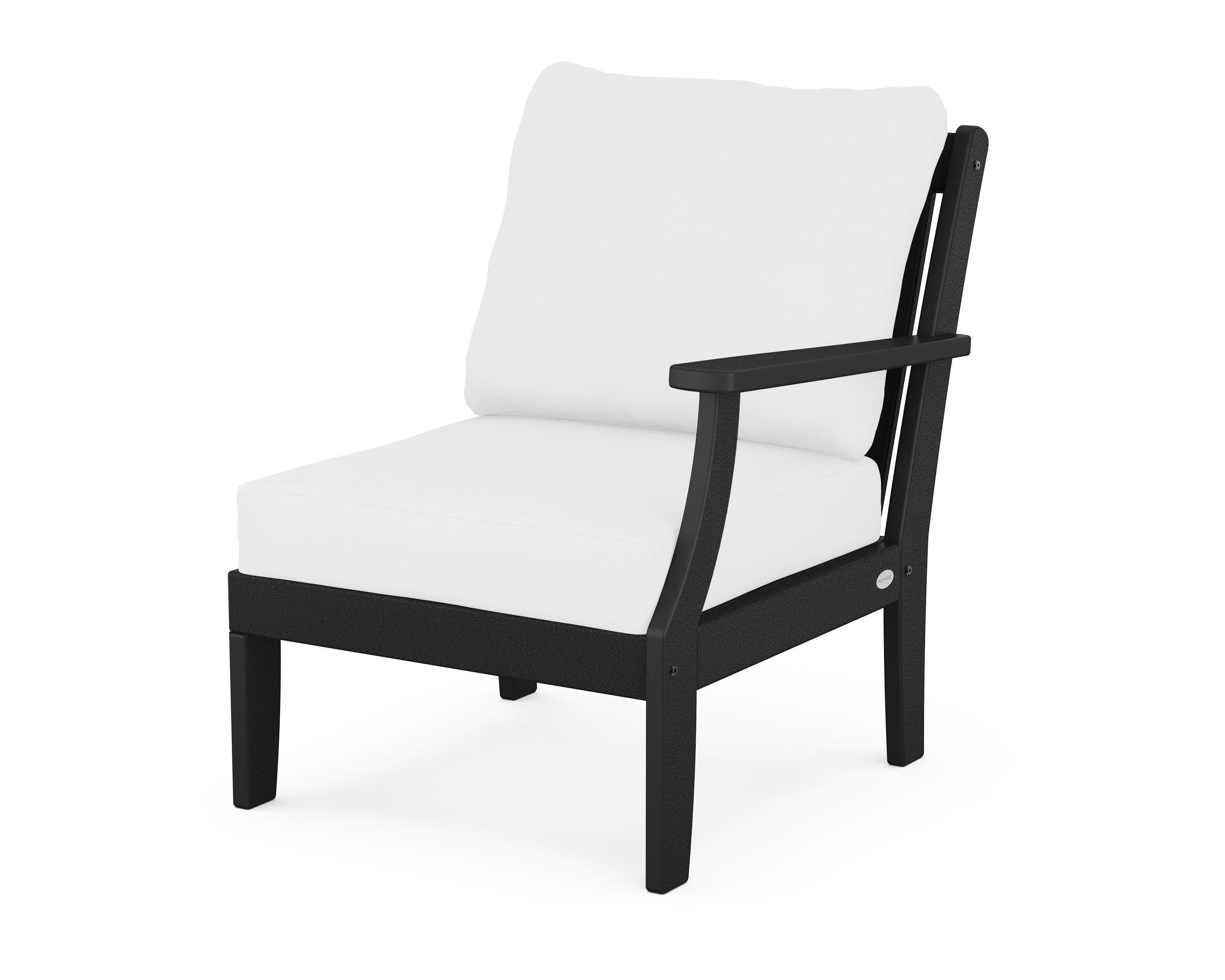 POLYWOOD® Braxton Modular Right Arm Chair in Black / Natural