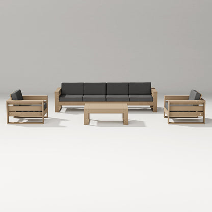 PW Designer Series Latitude 5-Piece Lounge Sofa Set in Vintage Sahara / Spectrum Carbon