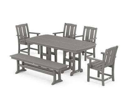 POLYWOOD® Mission 6-Piece Dining Set with Bench in Slate Grey