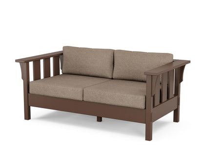 Martha Stewart by POLYWOOD® Acadia Deep Seating Loveseat in Mahogany / Spiced Burlap