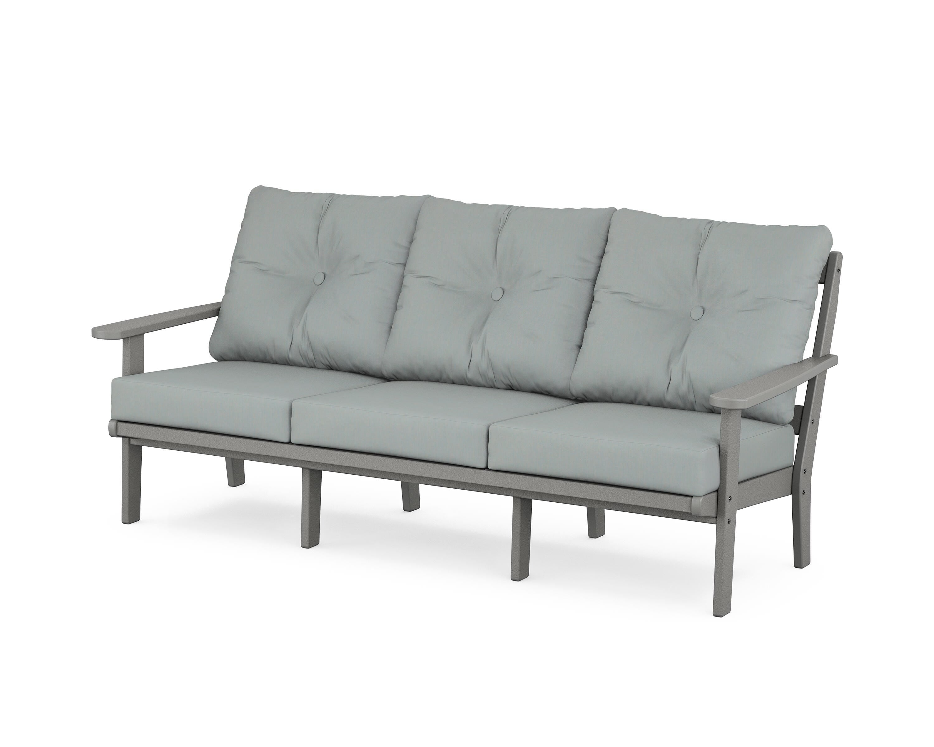 POLYWOOD® Mission Deep Seating Sofa in Slate Grey / Spa