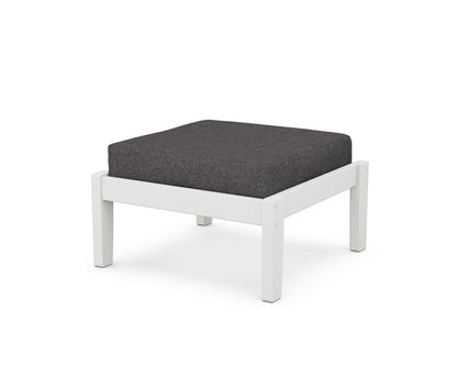 Unbranded Deep Seating Ottoman in White / Ash Charcoal