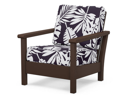 POLYWOOD® Harbour Deep Seating Chair in Mahogany / Leaf Navy