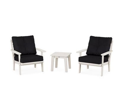 POLYWOOD® Prairie 3-Piece Deep Seating Set in Sand / Midnight Linen