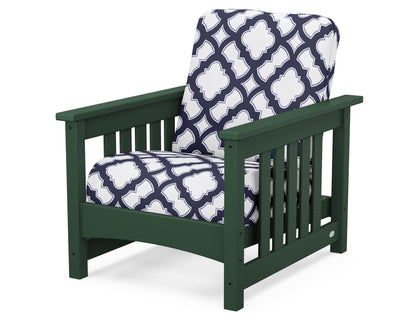 POLYWOOD® Club Mission Chair in Green / Trellis Navy