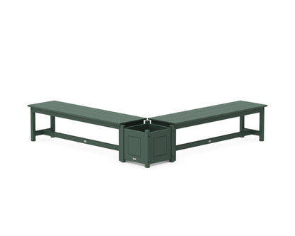 Country Living 60" Country Living L- Shaped Planter Bench Set in Green
