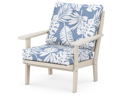 POLYWOOD® Lakeside Deep Seating Chair in Sand / Leaf Sky Blue