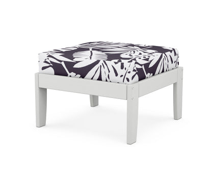 Unbranded Modular Ottoman - Classic in White / Leaf Navy