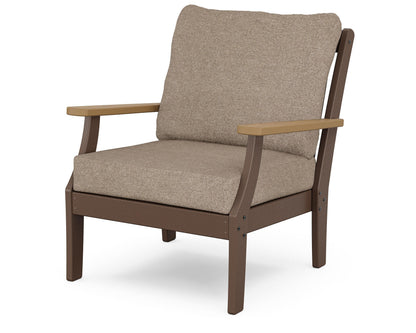 POLYWOOD® Braxton Deep Seating Chair in Mahogany / Natural / Spiced Burlap