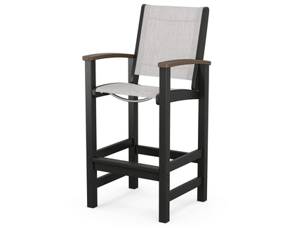 POLYWOOD® Coastal Bar Chair in Black / Kona / Parchment Sling