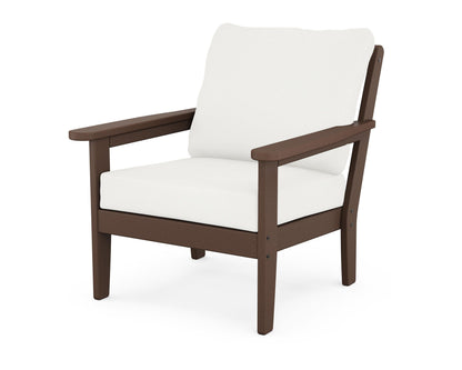 Country Living Cottage Deep Seating Chair in Mahogany / Natural Linen