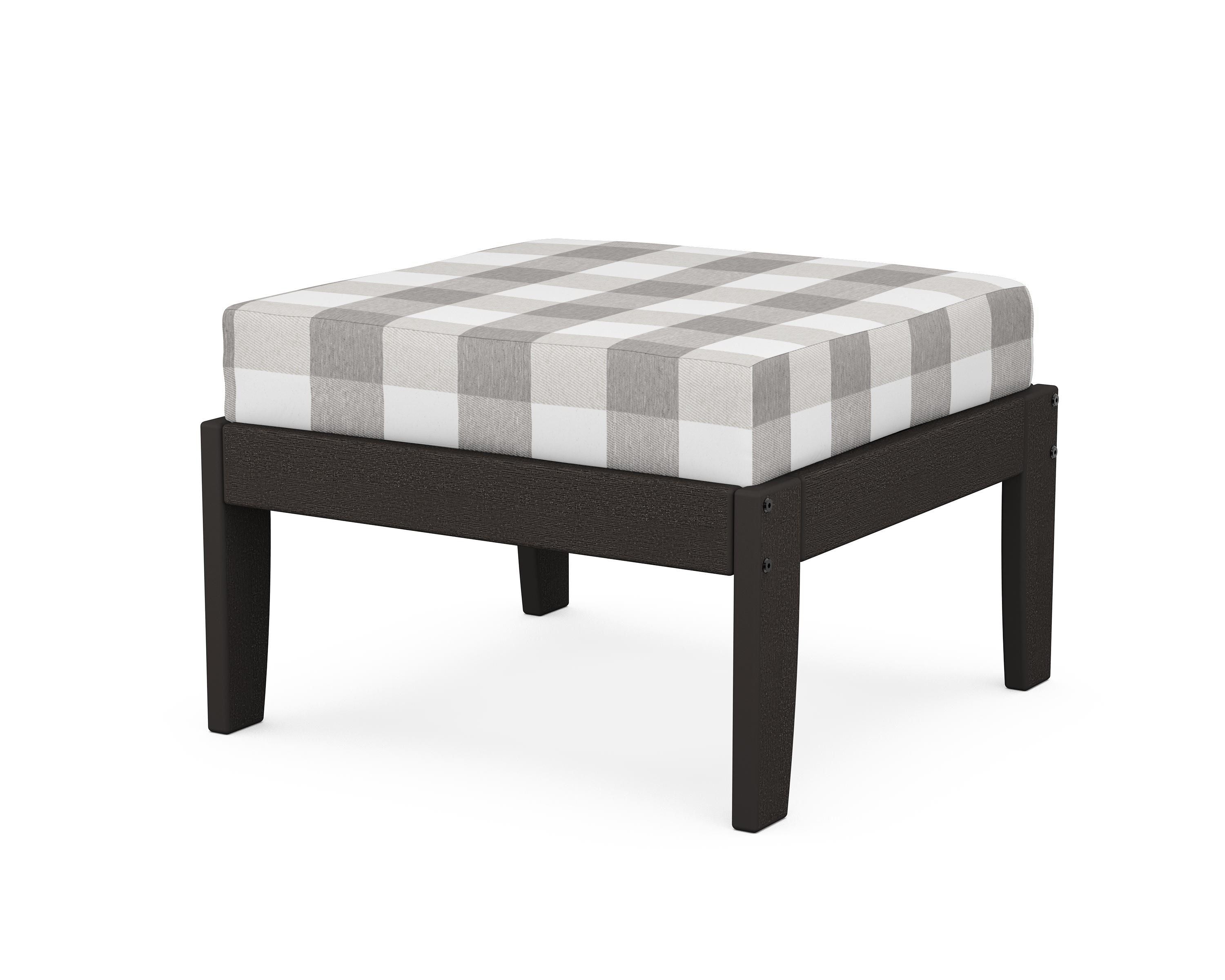 Unbranded Modular Ottoman - Classic in Vintage Coffee / Buffalo Plaid Grey Mist