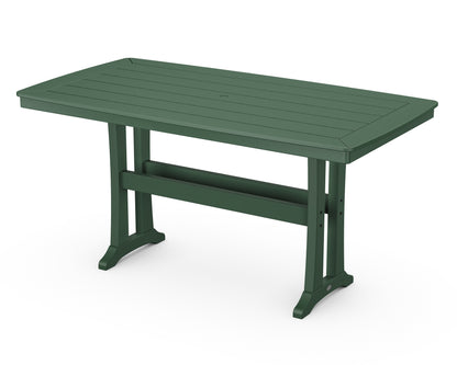 POLYWOOD® Nautical Trestle 38" x 73" Counter Table in Green
