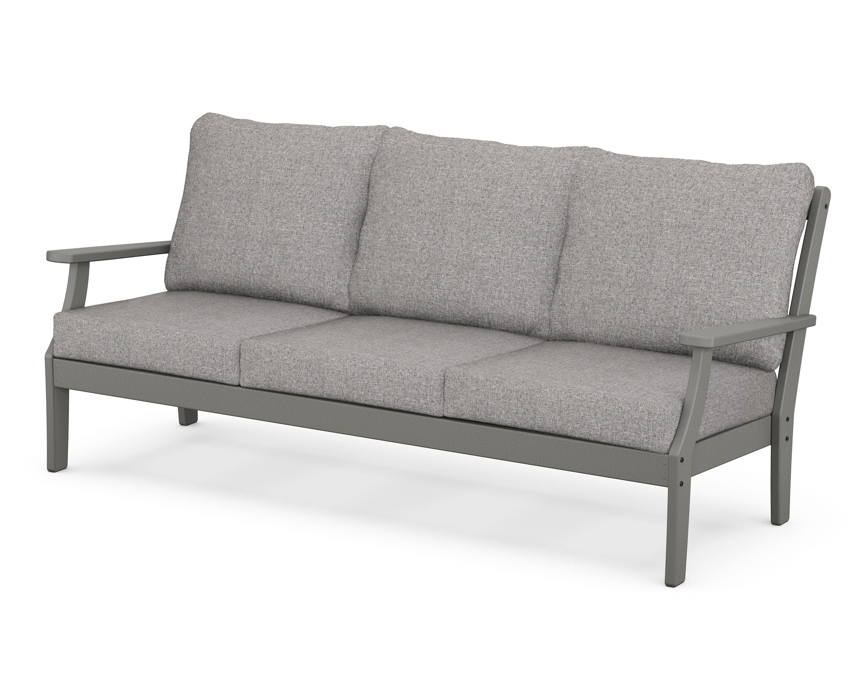 POLYWOOD® Braxton Deep Seating Sofa in Slate Grey / Grey Mist