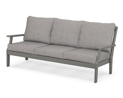 POLYWOOD® Braxton Deep Seating Sofa in Slate Grey / Grey Mist