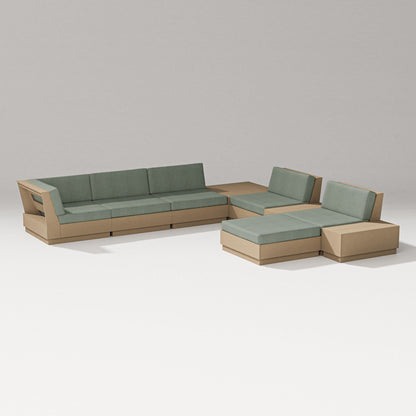 PW Designer Series Elevate 9-Piece Conversation Sectional in Vintage Sahara / Cast Sage