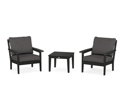 Country Living Cottage 3-Piece Deep Seating Set in Black / Ash Charcoal