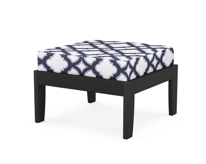 Unbranded Modular Ottoman - Classic in Black / Trellis Navy