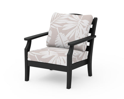 Draper James™ by  POLYWOOD® Savannah Deep Seating Chair in Black / Leaf Dune Burlap