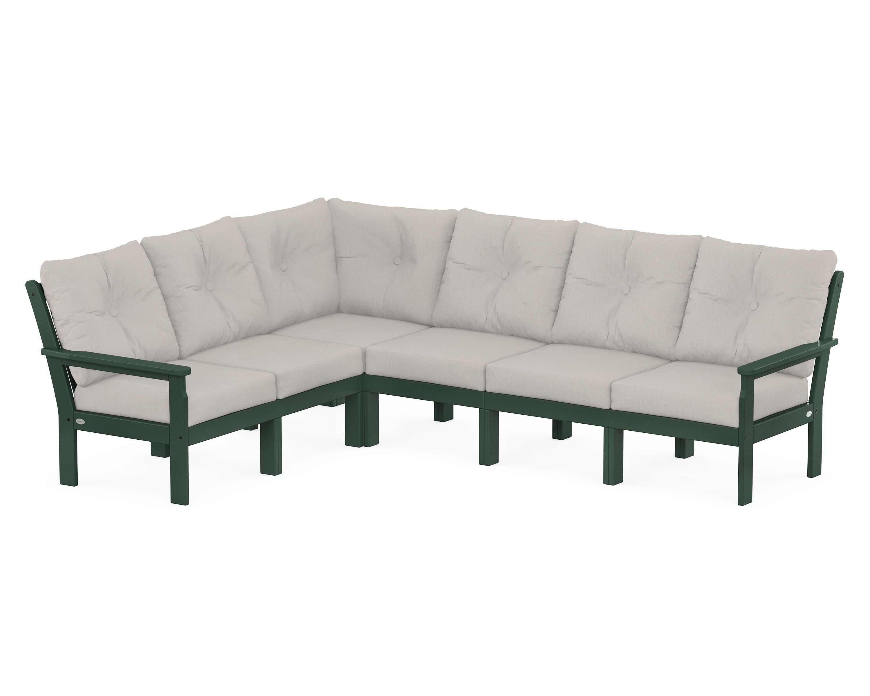 POLYWOOD® Vineyard 6-Piece Sectional in Green / Cast Ash