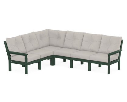 POLYWOOD® Vineyard 6-Piece Sectional in Green / Cast Ash