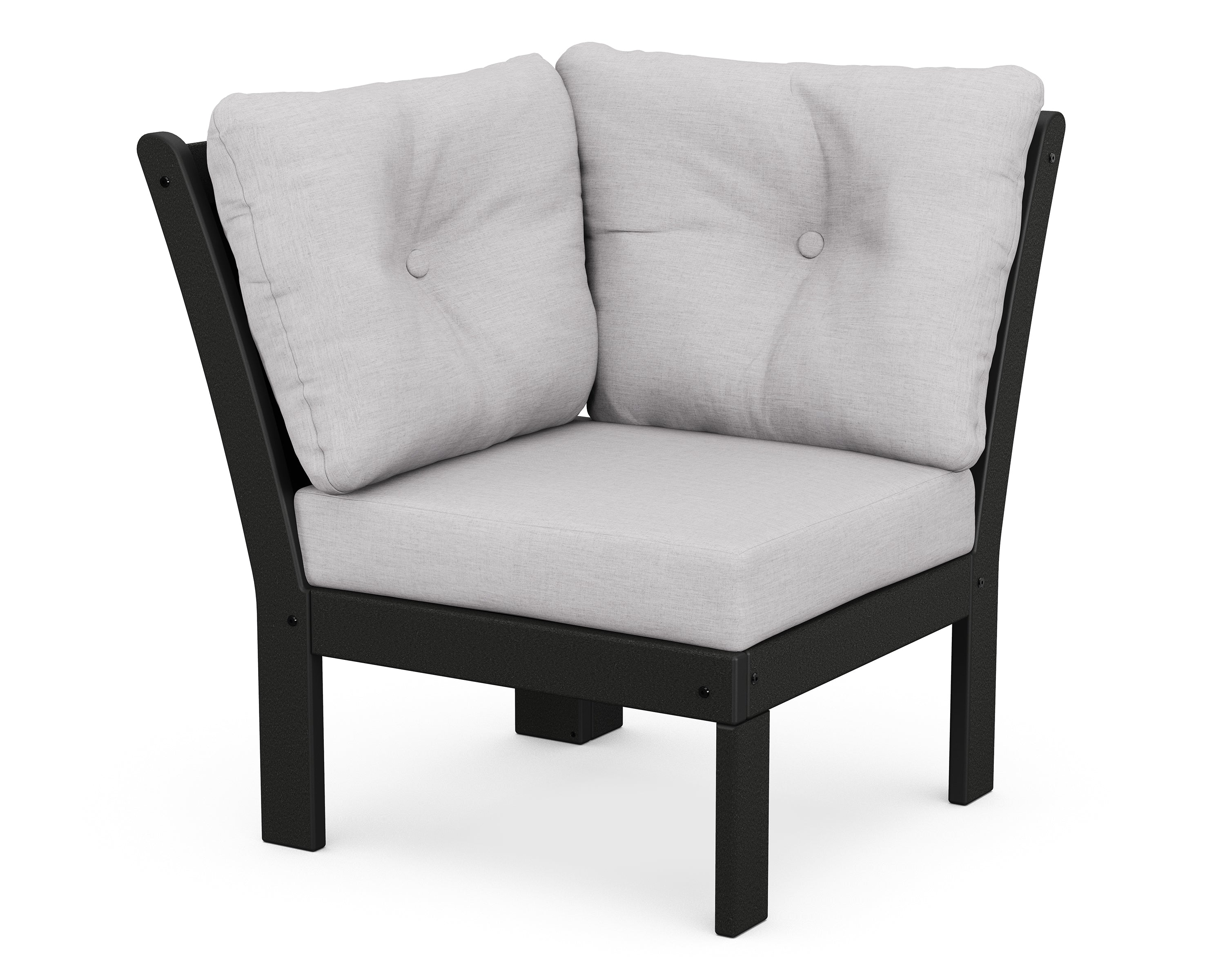 POLYWOOD® Vineyard Modular Corner Chair in Black / Granite