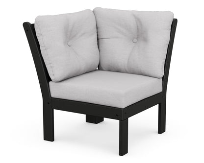 POLYWOOD® Vineyard Modular Corner Chair in Black / Granite