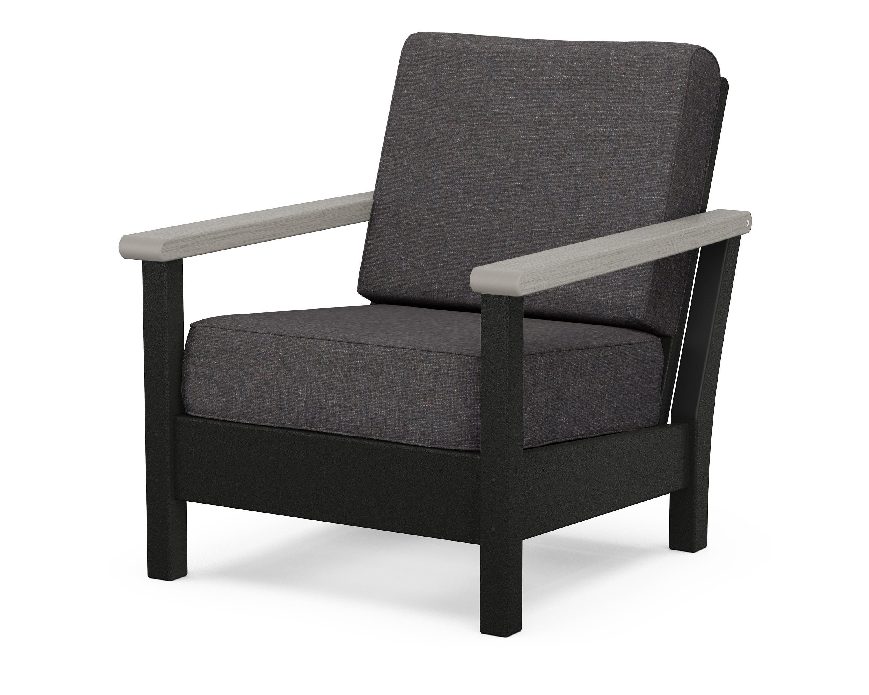 POLYWOOD® Harbour Deep Seating Chair in Black / Driftwood / Ash Charcoal