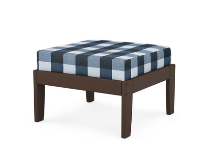 Unbranded Modular Ottoman - Classic in Mahogany / Buffalo Plaid Marine Indigo