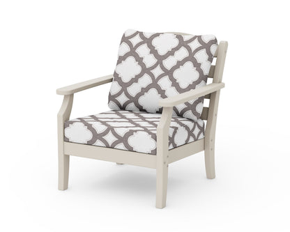 Draper James™ by  POLYWOOD® Savannah Deep Seating Chair in Sand / Trellis Grey Mist