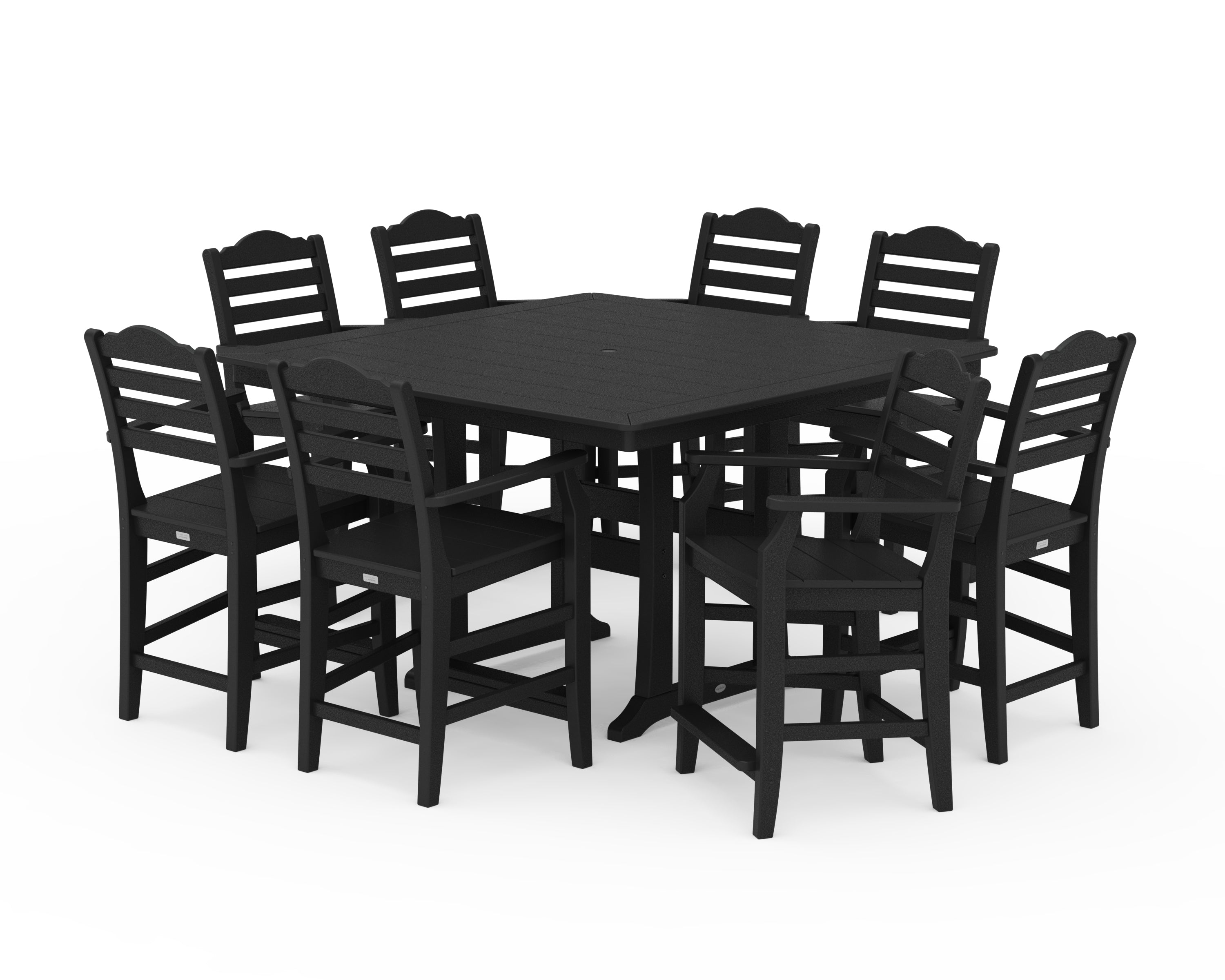 Draper James™ by  POLYWOOD® Savannah 9-Piece Square Counter Set with Trestle Legs in Black