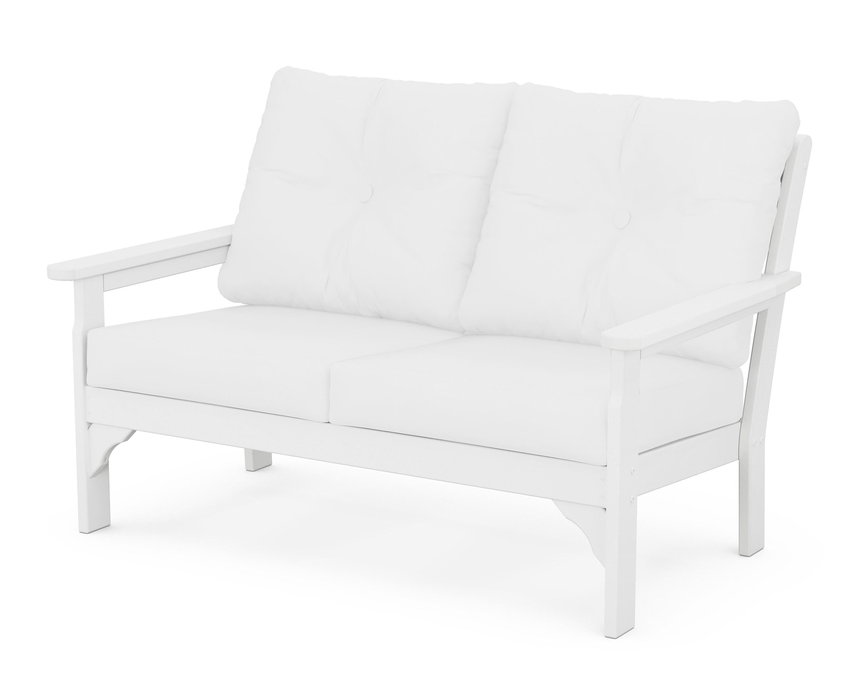 POLYWOOD® Vineyard Deep Seating Loveseat in White / Natural