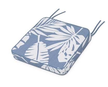 Martha Stewart by POLYWOOD® Chinoiserie Side Chair Seat Cushion in Leaf Sky Blue