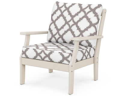 POLYWOOD® Braxton Deep Seating Chair in Sand / Trellis Grey Mist