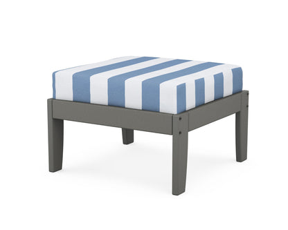 Unbranded Modular Ottoman - Classic in Slate Grey / Cabana Stripe Sky Blue