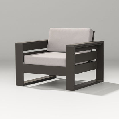 PW Designer Series Latitude Lounge Chair in Vintage Coffee / Dune Burlap