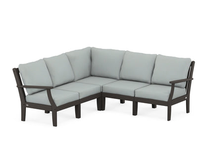 POLYWOOD® Braxton Modular 5-Piece Deep Seating Set in Vintage Coffee / Spa